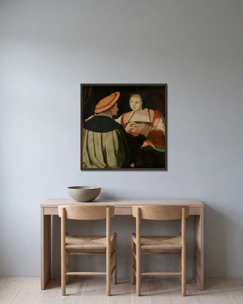 Zasnoubení, Lucas Van Leyden v rámu na stěně