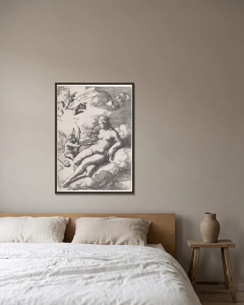 Venuše a Amor, Lucas Van Leyden v rámu na stěně