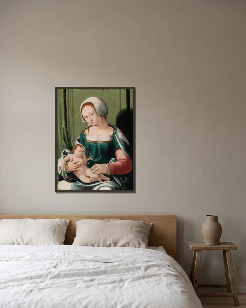 Madona s dítětem, Lucas Van Leyden v rámu na stěně