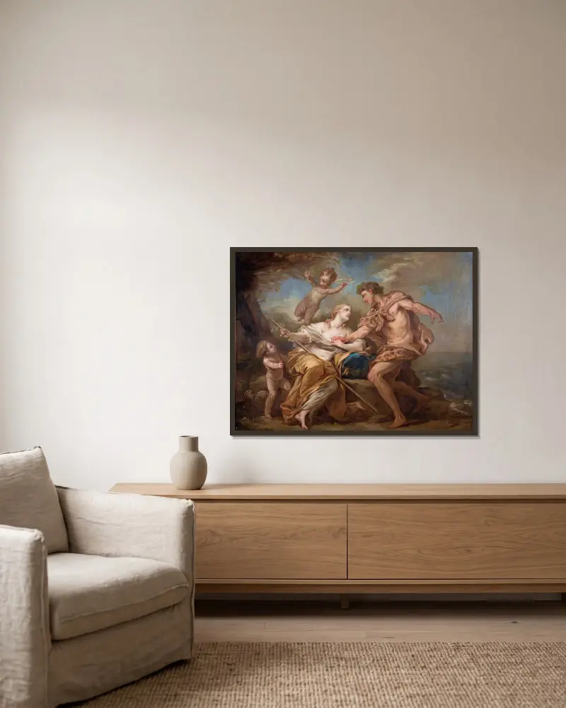 Bacchus a Ariadna, Charles-André van Loo v rámu na stěně