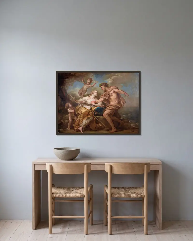 Bacchus a Ariadna, Charles-André van Loo v rámu na stěně