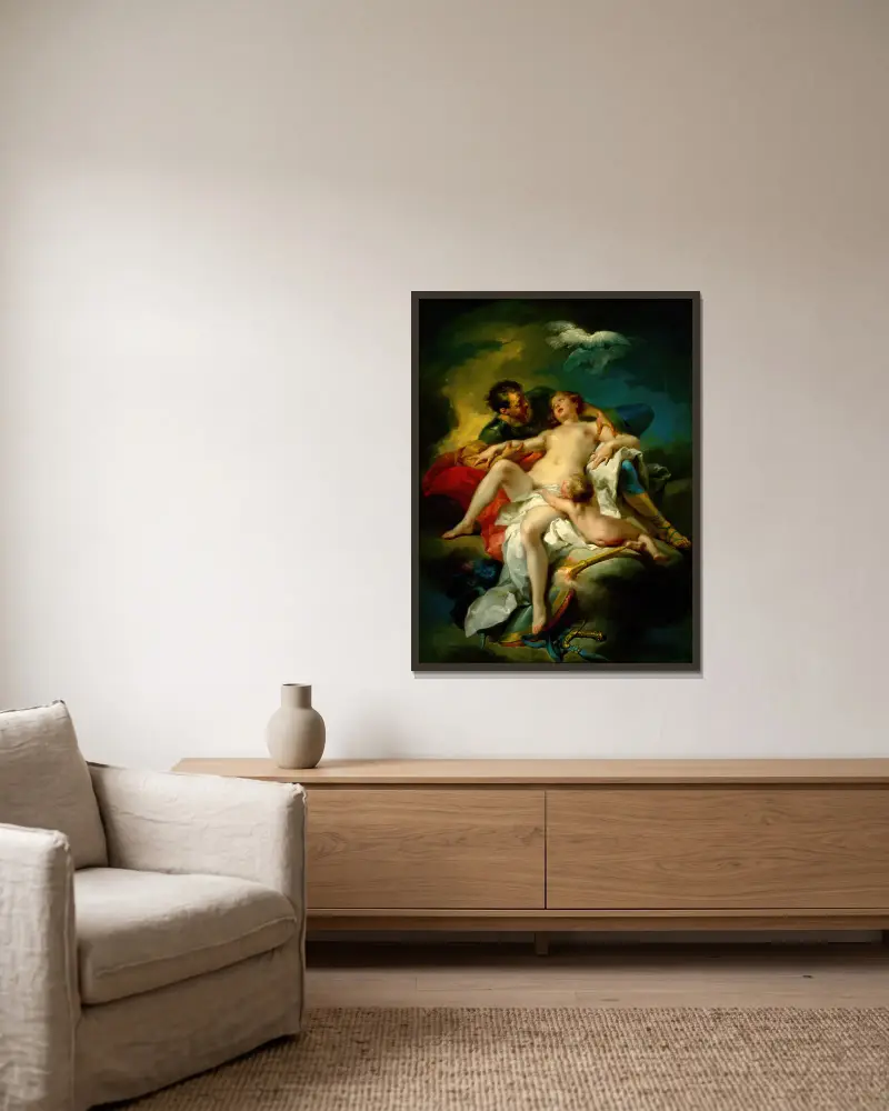 Mars a Venuše, Charles-André van Loo v rámu na stěně