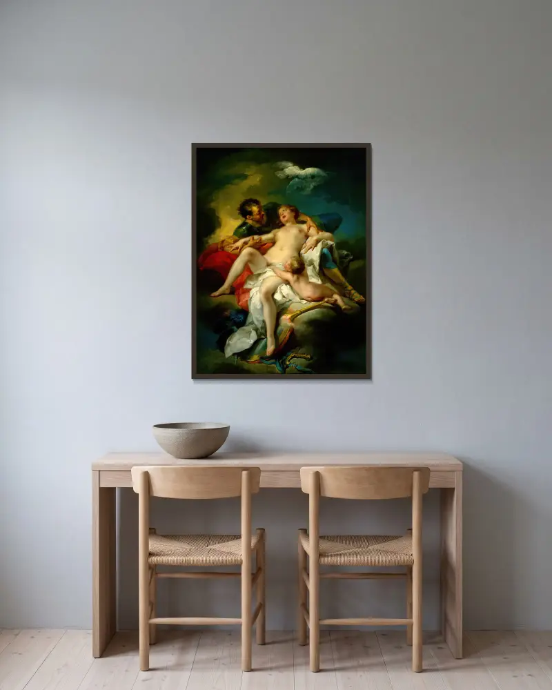 Mars a Venuše, Charles-André van Loo v rámu na stěně