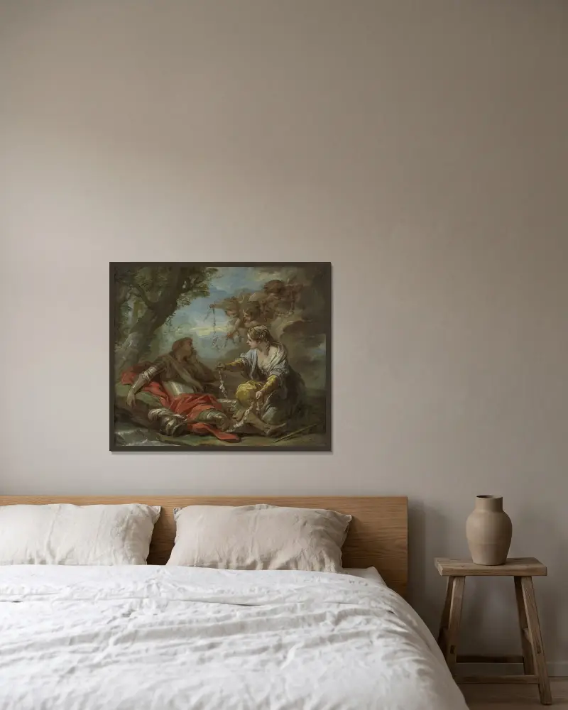 Rinaldo und Armida von Charles-André van Loo gerahmt an einer Wand
