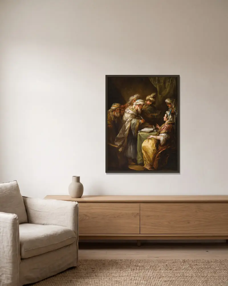 Svatba (manželská smlouva), Charles-André van Loo v rámu na stěně