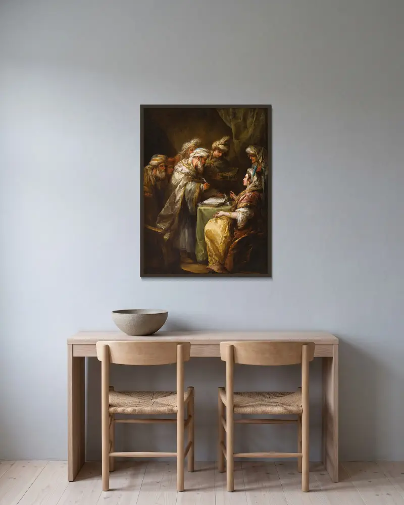 Svatba (manželská smlouva), Charles-André van Loo v rámu na stěně