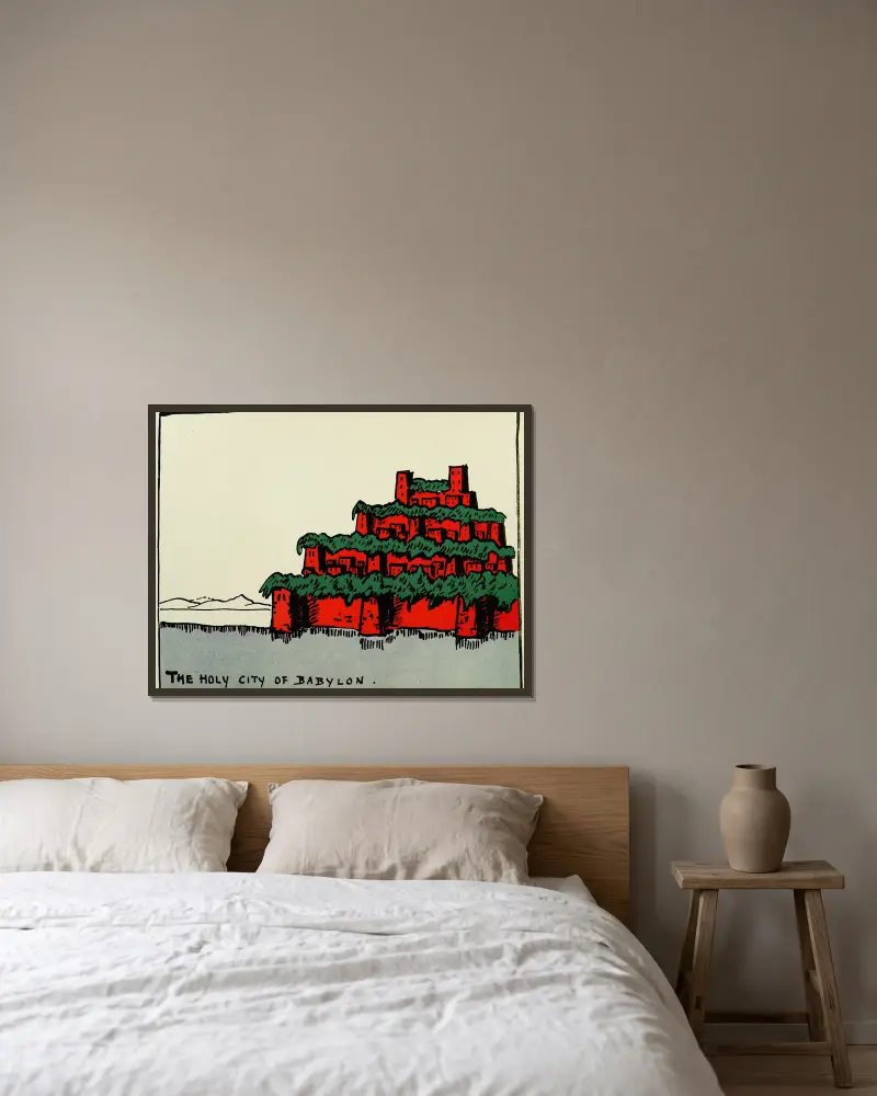 The holy city of Babylon av Hendrik Willem Van Loon inramad på en vägg