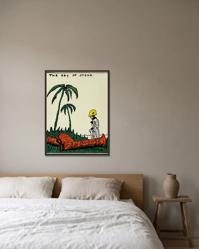 Der Schlüssel aus Stein von Hendrik Willem Van Loon gerahmt an einer Wand