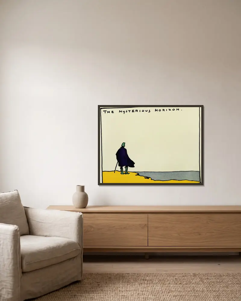 Der geheimnisvolle Horizont von Hendrik Willem Van Loon gerahmt an einer Wand