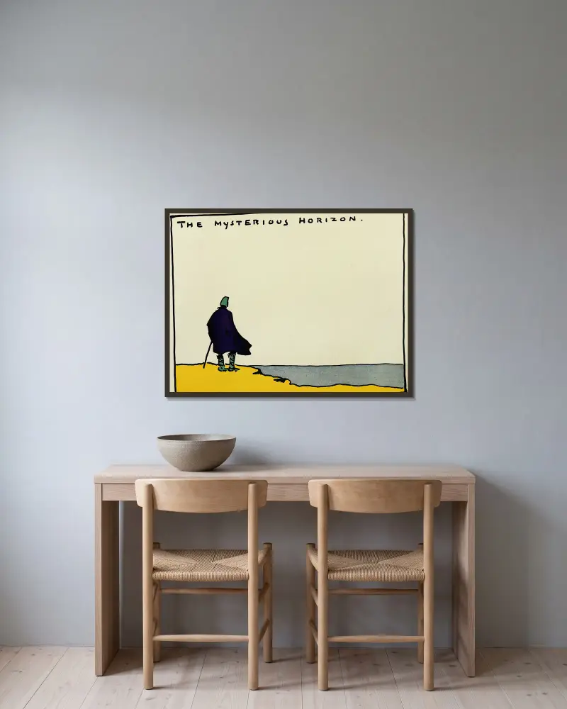 Der geheimnisvolle Horizont von Hendrik Willem Van Loon gerahmt an einer Wand
