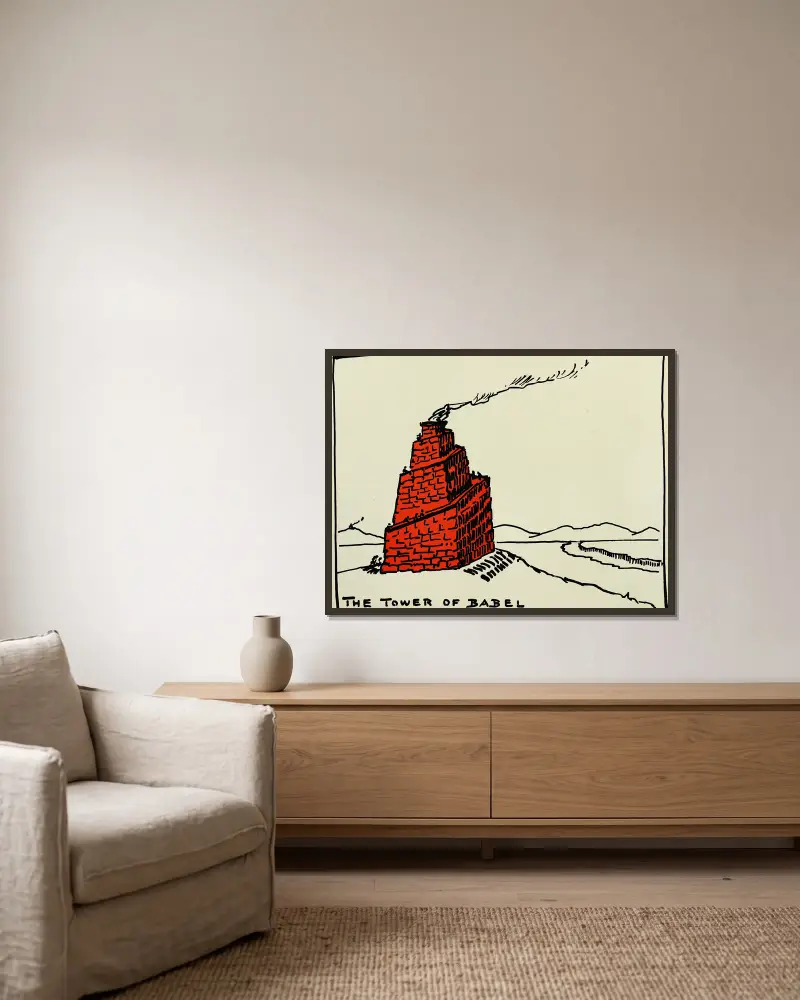 Wieża Babel, Hendrik Willem Van Loon w ramie na ścianie