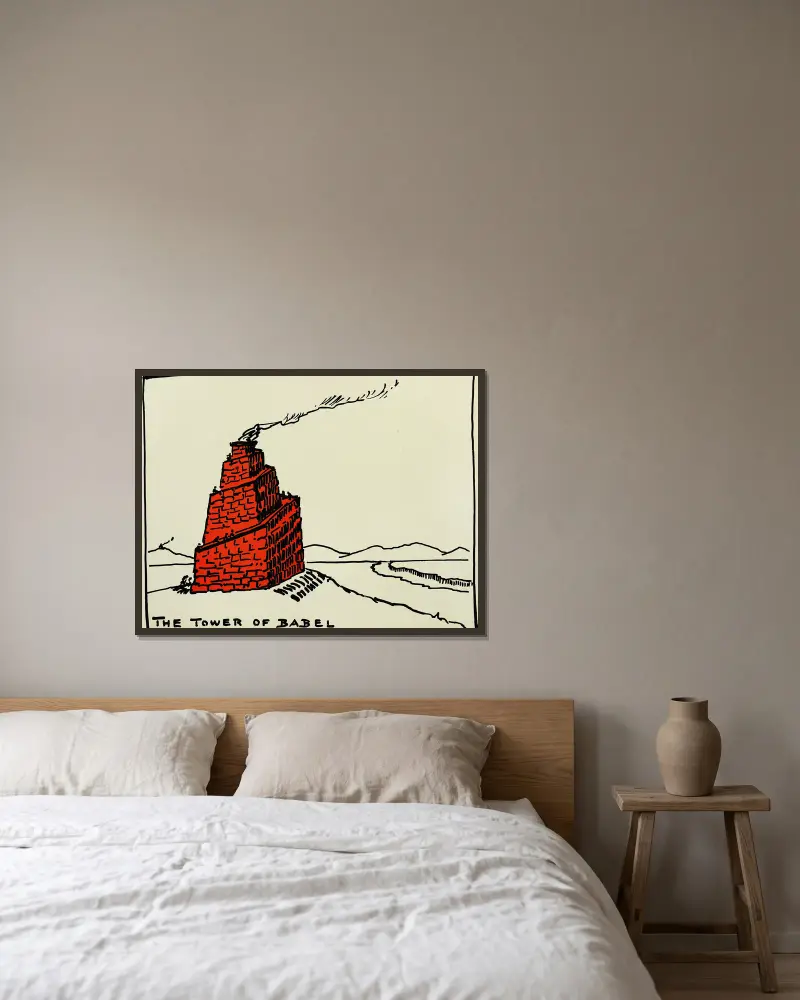 Wieża Babel, Hendrik Willem Van Loon w ramie na ścianie