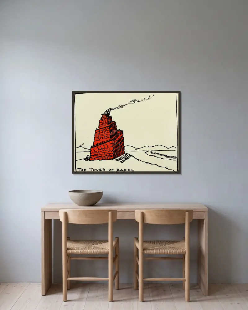 Wieża Babel, Hendrik Willem Van Loon w ramie na ścianie