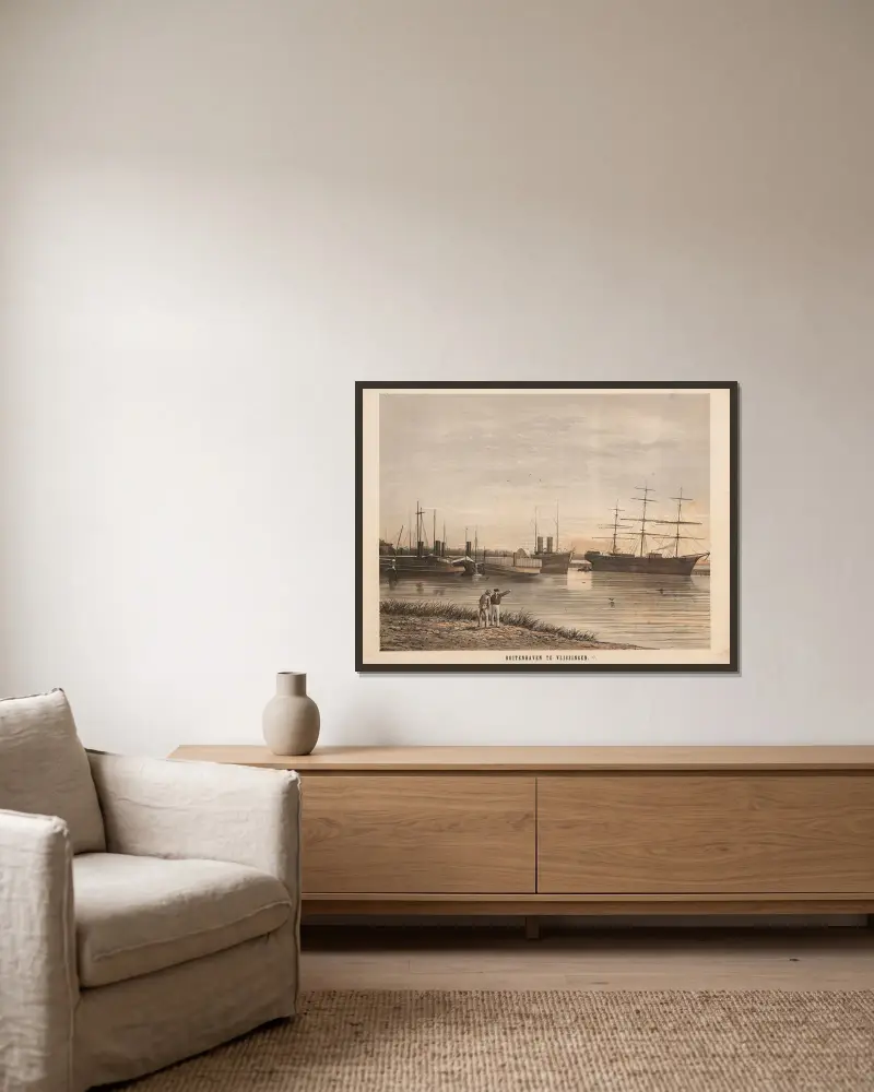 Buitenhaven in Vlissingen von Hendrik Jan van Lummel gerahmt an einer Wand