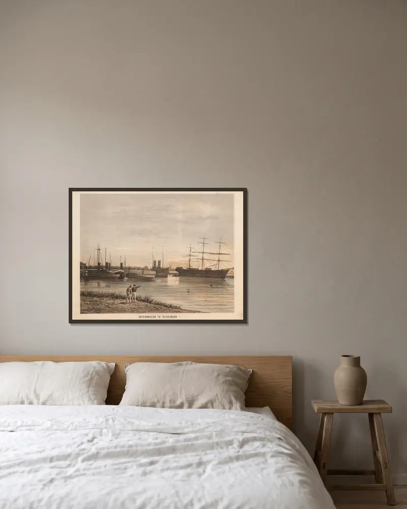 Buitenhaven in Vlissingen von Hendrik Jan van Lummel gerahmt an einer Wand