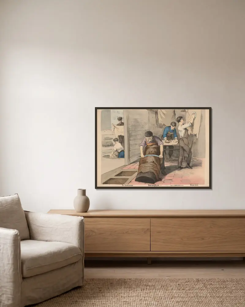Der Gerber von Hendrik Jan van Lummel gerahmt an einer Wand