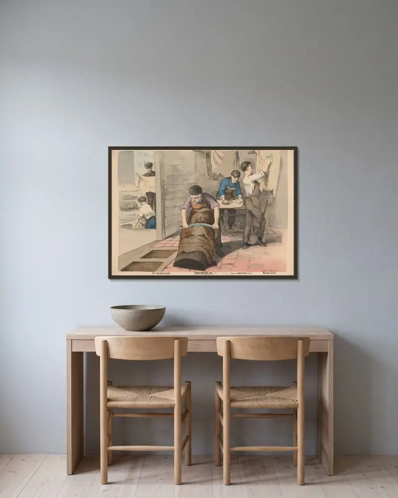 Der Gerber von Hendrik Jan van Lummel gerahmt an einer Wand