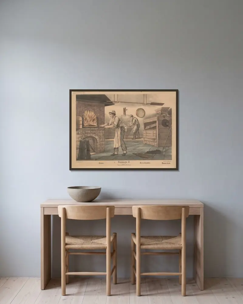 Graan, Broodbakker av Hendrik Jan van Lummel inramad på en vägg