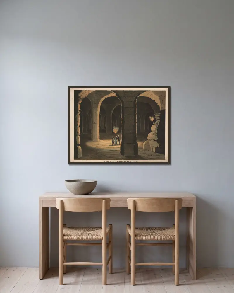 In den St. Pietersberg bij Masstricht av Hendrik Jan van Lummel inramad på en vägg