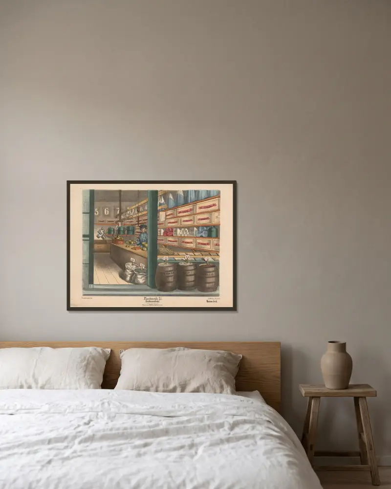 Speceributik av Hendrik Jan van Lummel inramad på en vägg