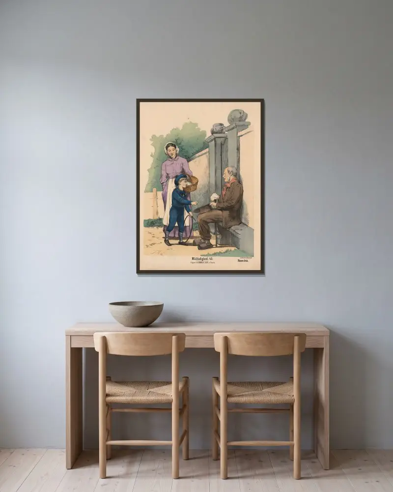 Mildhet. Nr 45 av Hendrik Jan van Lummel inramad på en vägg