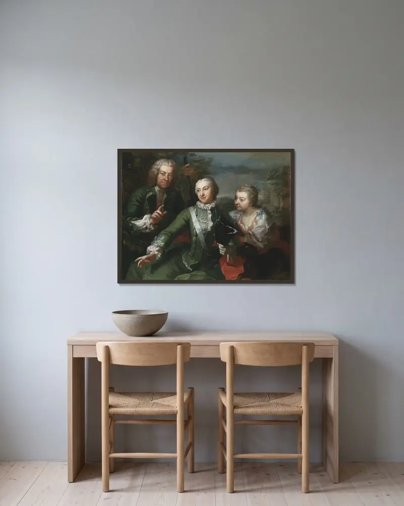 Carl Gustaf Tessin, Ulla Sparre af Sundby samt Brita Stina Sparre av Martin van Meytens inramad på en vägg