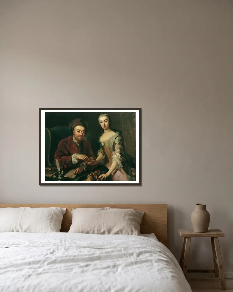Doppelbildnis von Martin van Meytens gerahmt an einer Wand