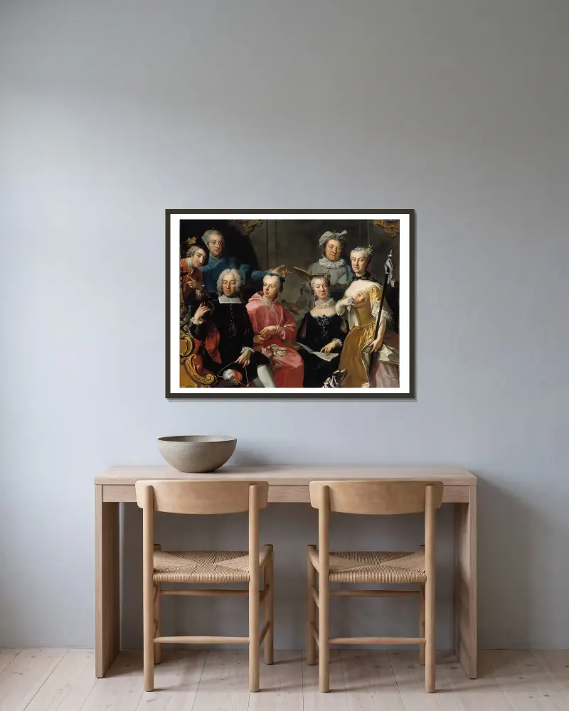 Familiengruppe von Martin van Meytens gerahmt an einer Wand