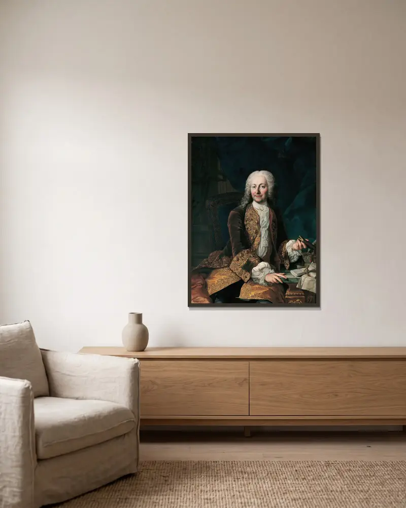 Johann Christoph Freiherr von Bartenstein av Martin van Meytens inramad på en vägg