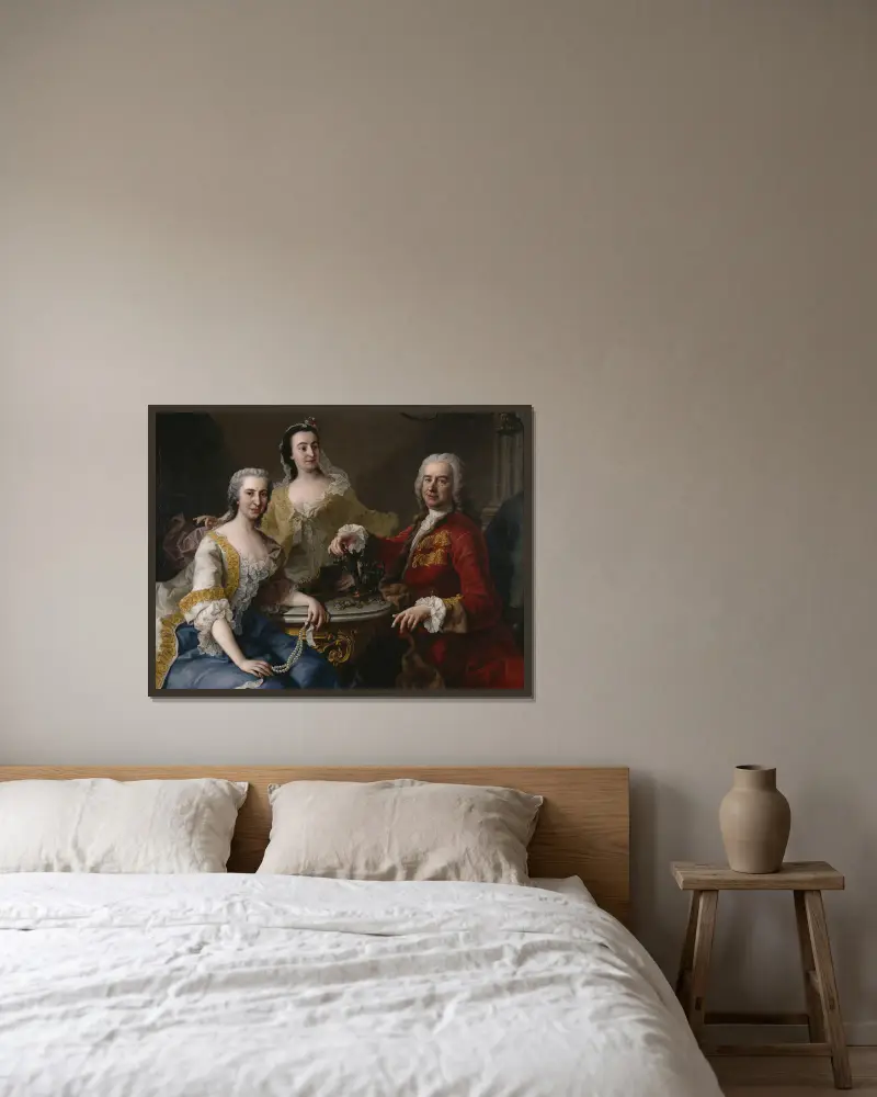 Joseph de France och hans familj av Martin van Meytens inramad på en vägg