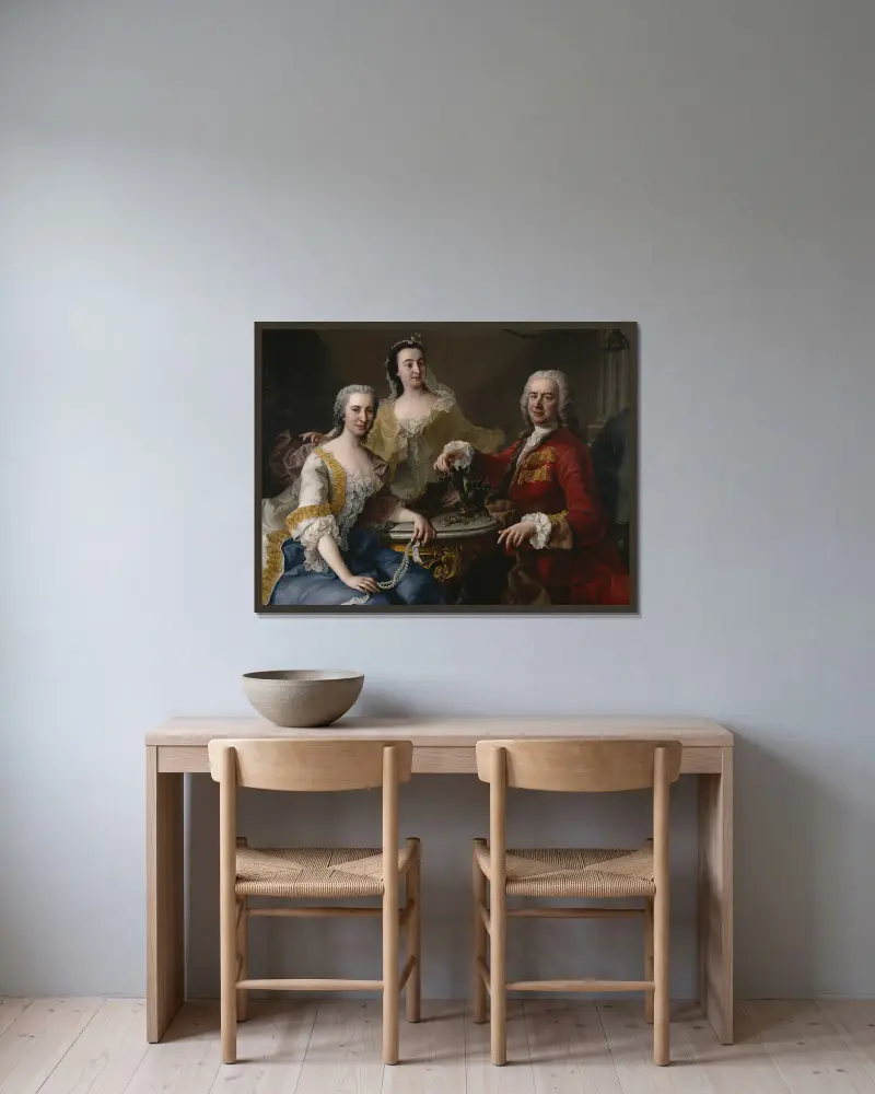 Joseph de France och hans familj av Martin van Meytens inramad på en vägg