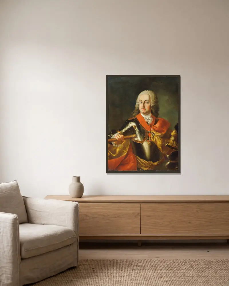 Kaiser Franz I. Stephan von Lothringen, 1750 av Martin van Meytens inramad på en vägg