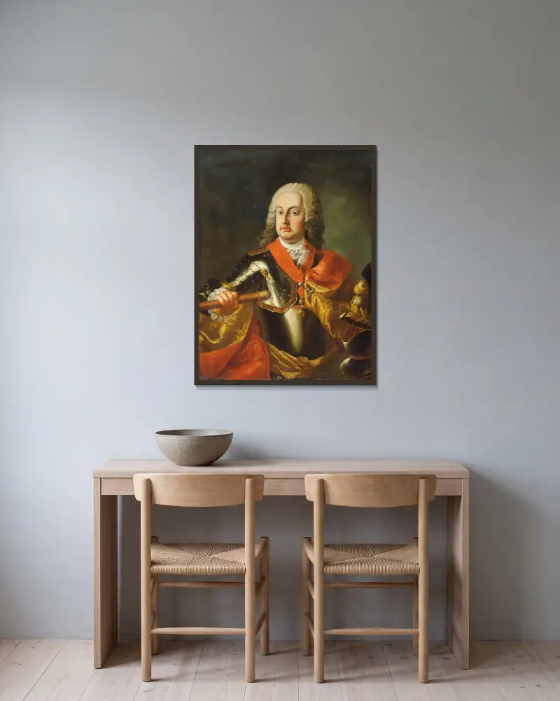 Kaiser Franz I. Stephan von Lothringen, 1750 av Martin van Meytens inramad på en vägg