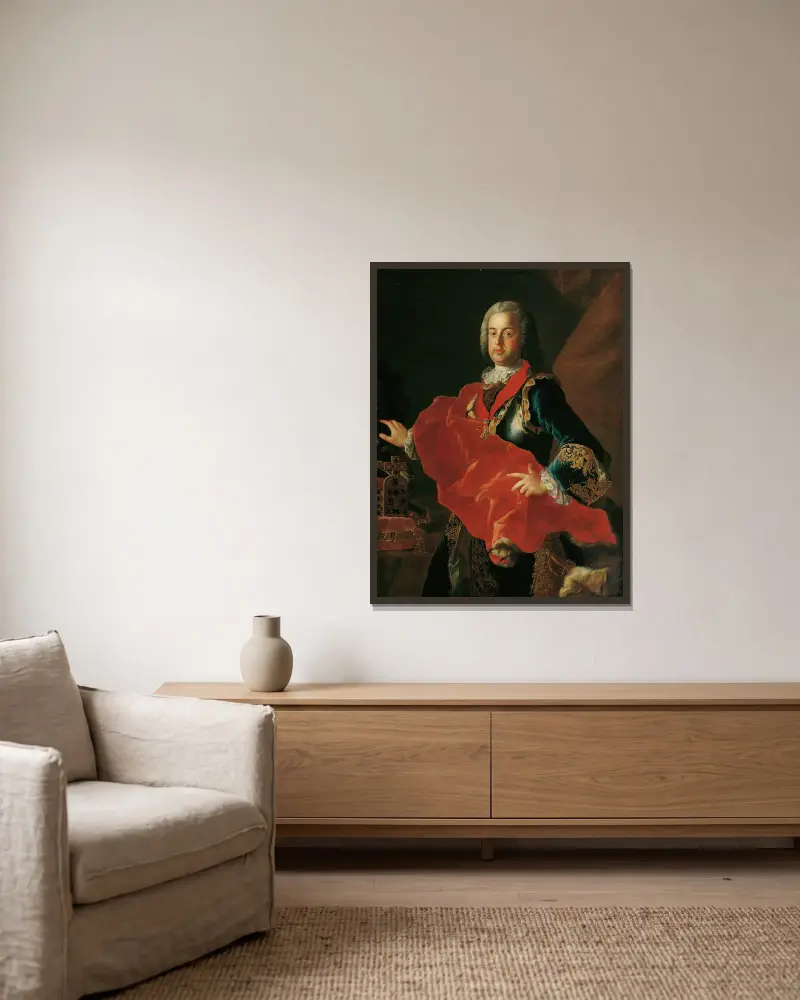 Kaiser Franz I. Stephan von Lothringen, 1745 av Martin van Meytens inramad på en vägg