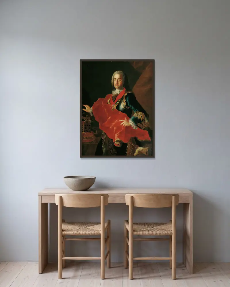 Kaiser Franz I. Stephan von Lothringen, 1745 av Martin van Meytens inramad på en vägg