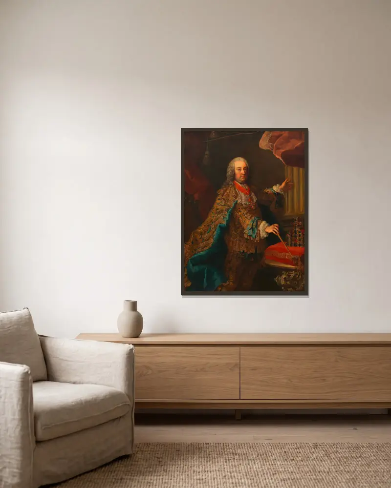 Kejsar Frans I Stefan av Lothringen, 1740 av Martin van Meytens inramad på en vägg