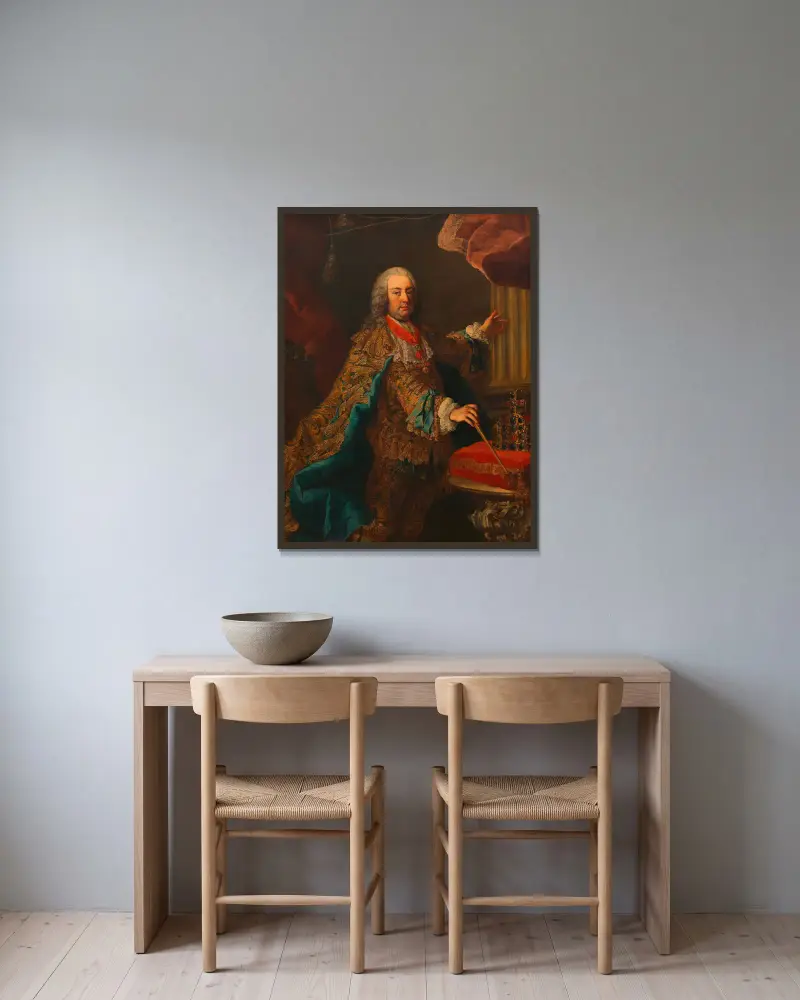 Kejsar Frans I Stefan av Lothringen, 1740 av Martin van Meytens inramad på en vägg