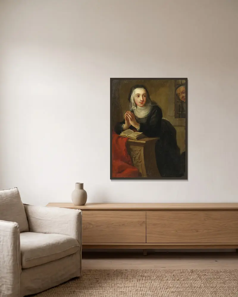 Kniende Nonne, 1731 – Nr. 1 von Martin van Meytens gerahmt an einer Wand