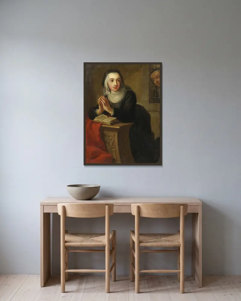 Kniende Nonne, 1731 – Nr. 1 von Martin van Meytens gerahmt an einer Wand