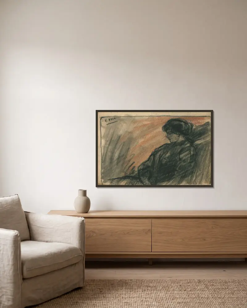 Augustine Pautre av Eugeen Van Mieghem inramad på en vägg