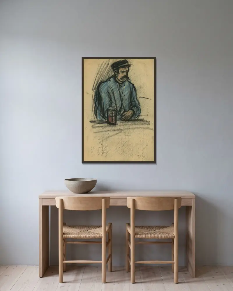 Vid potten och pinten av Eugeen Van Mieghem inramad på en vägg