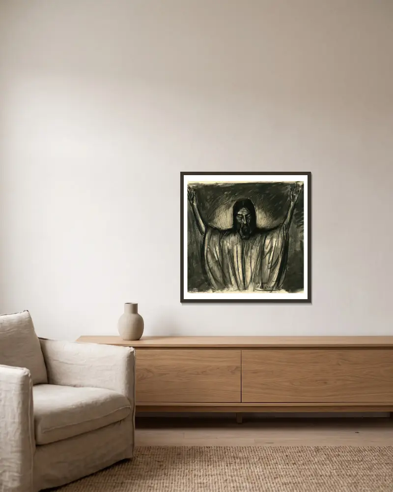 Christus – Nr. 2 von Eugeen Van Mieghem gerahmt an einer Wand