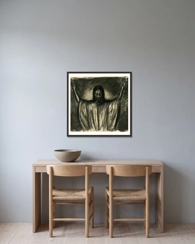 Christus – Nr. 2 von Eugeen Van Mieghem gerahmt an einer Wand