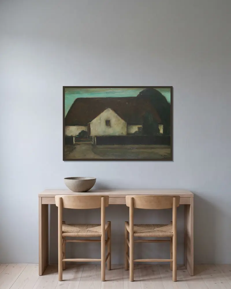 Bauernhof von Eugeen Van Mieghem gerahmt an einer Wand