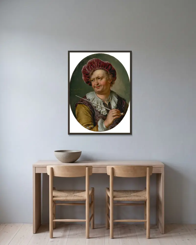 Muž s dýmkou, Willem Van Mieris v rámu na stěně
