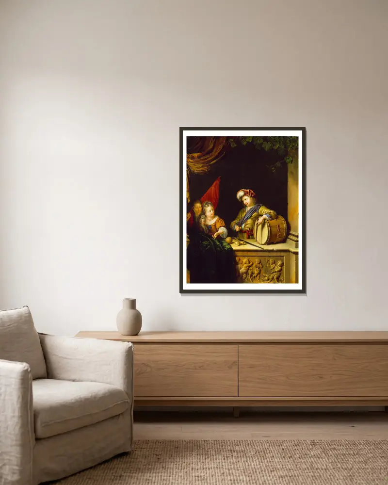 Dětské hry, Willem Van Mieris v rámu na stěně