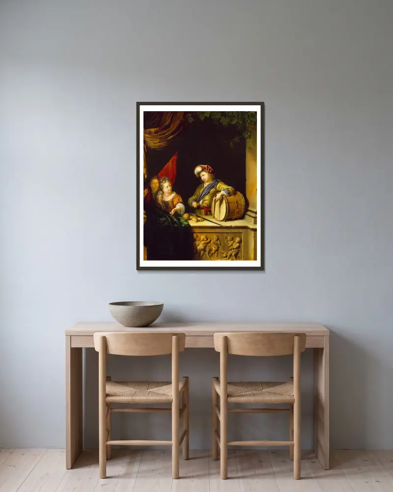 Dětské hry, Willem Van Mieris v rámu na stěně