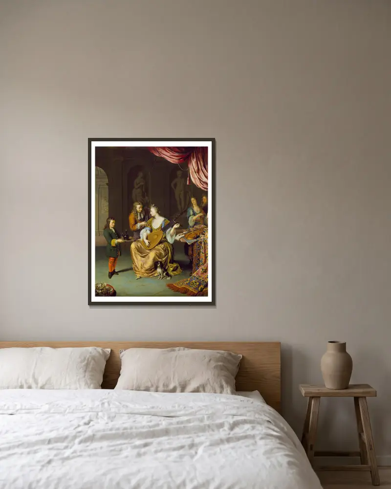 Hráč na loutnu, Willem Van Mieris v rámu na stěně