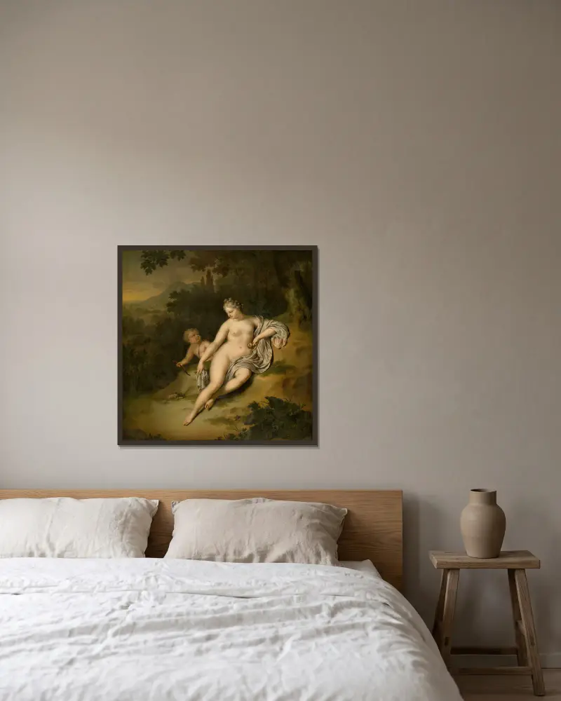 Venuše s Kupidem, Willem Van Mieris v rámu na stěně