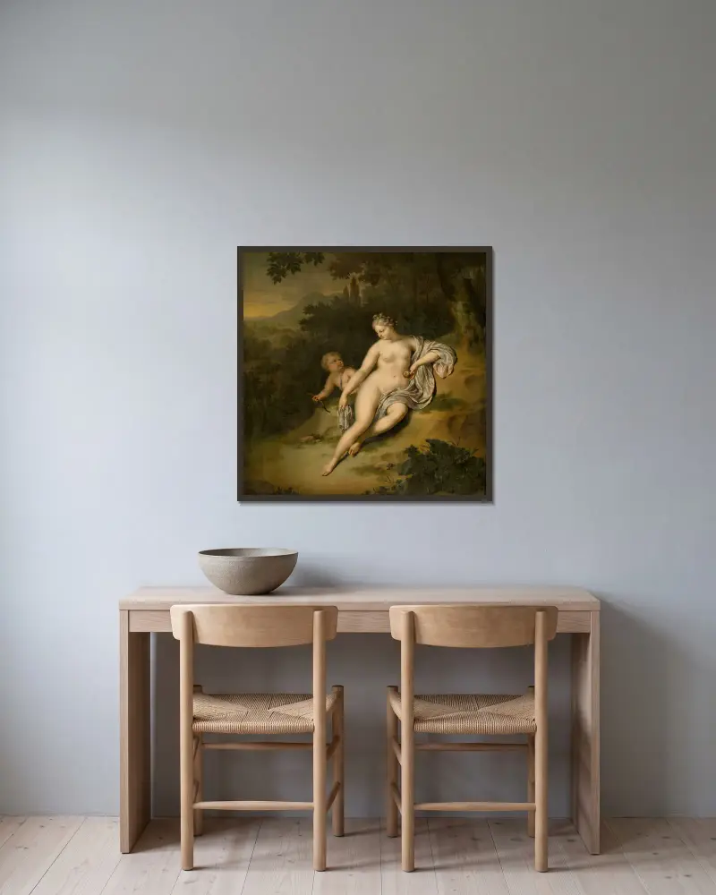 Venuše s Kupidem, Willem Van Mieris v rámu na stěně